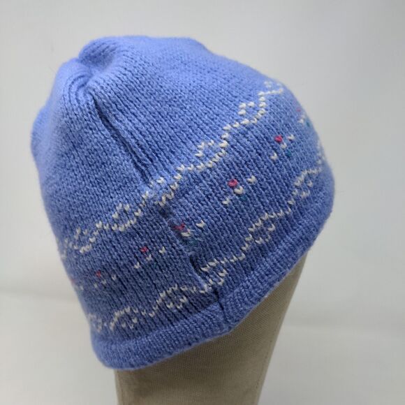 Wigwam Woolen Mills Women's Knit Beanie Ski Hat Fair Isle Blue Vintage Made USA - Picture 5 of 10